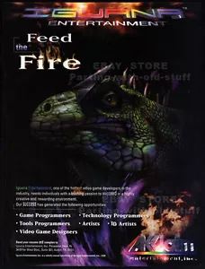 IGUANA ENT. / ACCLAIM__Original 1995 Employment print AD / promo__Game Designers - Picture 1 of 1