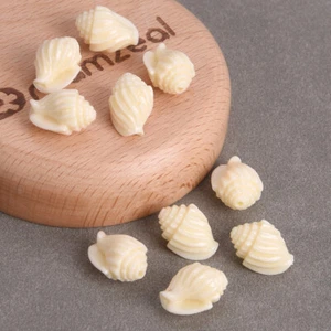 10pcs Conch Sea Snail Shape 17x13mm Cream Beige Color Artificial Coral Beads Lot - Picture 1 of 5