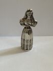 FRENCH EARLY 19TH STERLING SILVER STANDING LADY FIGURAL NEEDLECASE
