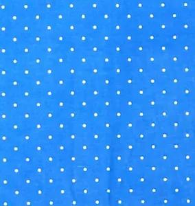 Blue White Polka Dot Cotton Quilting Fabric Nursery Children by the yard BTY - Picture 1 of 4