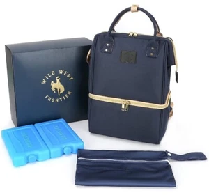 Mochila bolsa extractora de leche de doble capa (azul marino) - Imagen 1 de 8