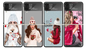 Christmas Art Girls Coffee Café Cover Case for Samsung Galaxy Z Flip 5 Z Flip 4