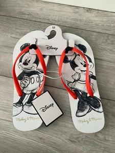 DISNEY MICKEY AND MINNIE MOUSE FLIP FLOPS..BRAND NEW..SIZE 3-4 OR 5-6..HOLIDAY - Picture 1 of 3