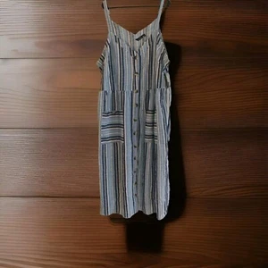 Mlle Gabrielle Maxi Sommerkleid weiß blau Streifen Baumwolle Gr. M ärmellos - Bild 1 von 7