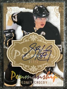 2008/09 UD O-PEE CHEE PREMIER PENMANSHIP SIDNEY CROSBY AUTO 7/25 CARD # PP-SC