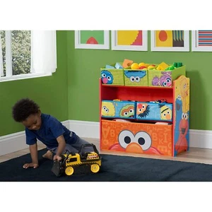Toy Organizer Shelf Sesame Street Elmo Big Bird Toy Storage Rack Toddler Room - Picture 1 of 3