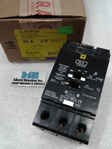 EJB34020 SQUARE D CIRCUIT BREAKER 3POLE 20AMP 480V NEW - Picture 1 of 6