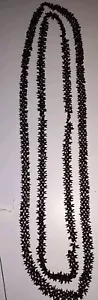 2 Vintage Hawaiian KOA Seed Lei Necklaces Brown Natural Long 26" & 22" Nice! - Picture 1 of 5