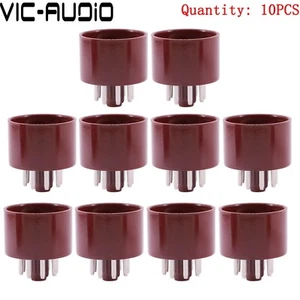 10PCS 8Pin Tube Socket Bakelite Tube Base For 6L6 6V6 GZ34 EL34 6SN7 Tube Amp - Picture 1 of 4