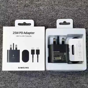 25W Genuine Super Fast Type C Charger Plug/Cable For Samsung Galaxy S22 S21 S20 - Picture 1 of 17