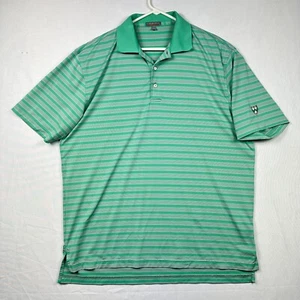 Camisa polo Peter Millar Summer Comfort para hombre grande verde a rayas golf elástica - Imagen 1 de 12