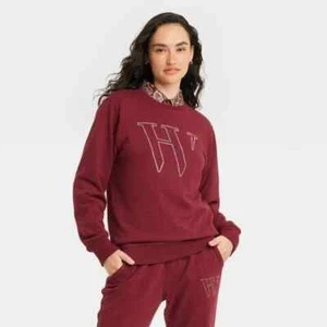 Houston White Unisex Sweatshirt Pullover Long Sleeve Crewneck Red Size XL - Picture 1 of 3