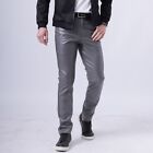 Bold and Sexy Mens Pants Stretch Leggings Fit Wet Look Trousers in Faux Leather