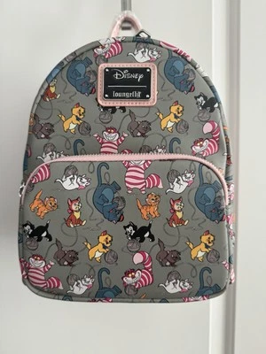 Mini Mochila Loungefly Disney Cats Hilo Estampado Completo Nueva con Etiquetas Marie Figaro Dinah Foto 1 de 4