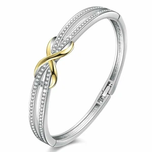 14K Gold Plated Encounter Bangle Bracelet for Wome Gold Plated Bracelet - Foto 1 di 7
