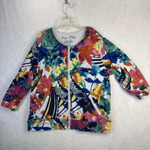 Chaqueta ligera para mujer Onque talla PL cremallera completa pedrería Resort Cruise - Imagen 1 de 11