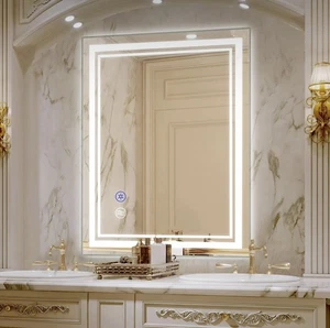 LED Bathroom Mirror 32x24” w/ Lights, Anti-Fog, Dimmable, Modern Wall Mount - Bild 1 von 7