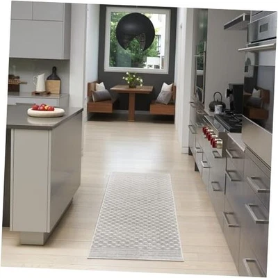  Tapete de área casual cinza claro 2' x 6' fácil de limpar, sem derramamento, quarto de cama, sala de estar  - Imagem 1 de 4