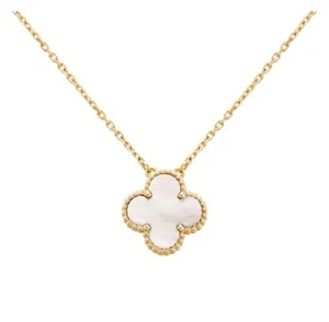 Auth!! Van Cleef & Arpels Vintage Alhambra Mother of Pearl Single Motif Necklace - Picture 1 of 7
