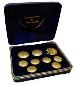 London Badge & Button Co Ltd set buttons metal lot 9 Nulli Secundus - Picture 1 of 7