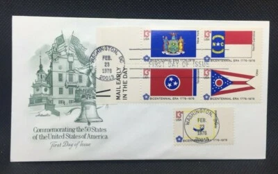 FDC Envelope & Stamp: Commemorating 50 United States RI, OH, TN, NC, NY 1976 - Image 1 of 3