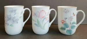 Otagiri Floral Mugs Hand Painted Set of 3 Japan - Imagen 1 de 10