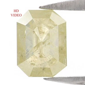 0.67 CT Natural Loose Emerald Diamond 6.10 MM Yellow Grey Color Diamond NQ7455 - Picture 1 of 7