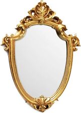 Vintage Gold Resin Frame Decorative Wall Mirror Small 12.5x9 in
