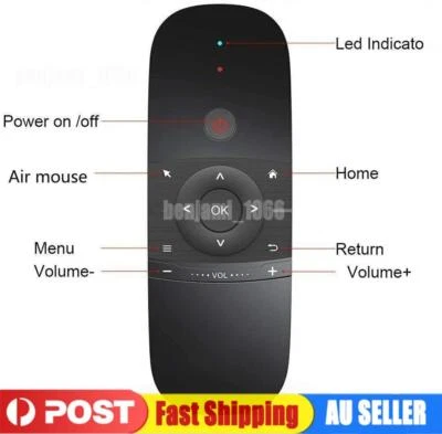 W1 Air Mouse Remote w/ Keyboard for Android TV Box, Smart TV, Computer, Laptop - image 1 of 4