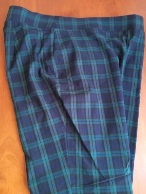 Tommy Hilfiger Misses tamanho 12 pulôver preto verde xadrez rayon/calça elastano nova com etiquetas - Imagem 1 de 4