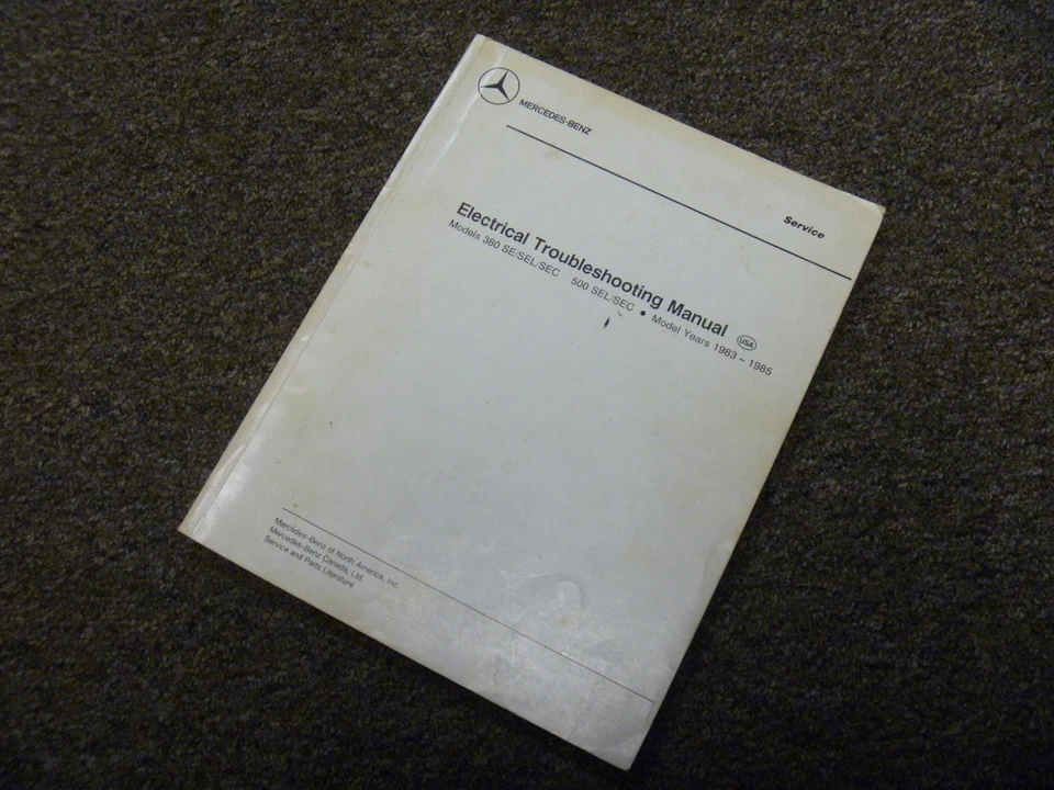 Mercedes Benz 500SEL 500SEC 1983 1984 1985 cableado eléctrico diagrama manual Foto 1 de 1