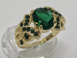 Womens Emerald May Birthstone Ring/Size 7 Evening Ring - Great Gift Idea - Picture 1 of 2