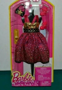 NUEVO EN CAJA 2013 VESTIDO DE LEOPARDO BARBIE LIFE IN DREAMHOUSE MODA BRILLO DORADO Y ROSA - Imagen 1 de 5