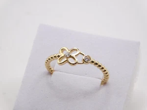 14k real gold balls and flower ring - Picture 1 of 1