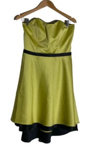 Alfred Angelo green satin strapless dress size 12 - Picture 1 of 5