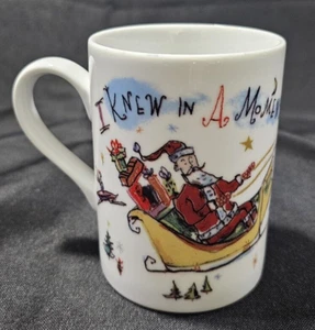 Caja y Barril TWAS THE NIGHT 8oz Taza Navidad Diane Bigda Japón Porcelana - Imagen 1 de 7