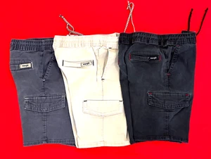 WRANGLER 3 Pair Boys/Kids Cargo Shorts Size S (6-7) Dark Blue/Beige/Blue - Picture 1 of 12