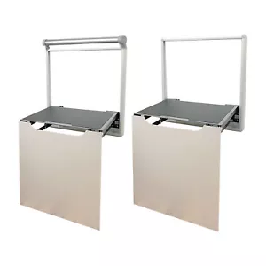 Asiento de ducha plegable montado en la pared, banco de ducha plegable, carga de 500 libras, plateado - Imagen 1 de 14