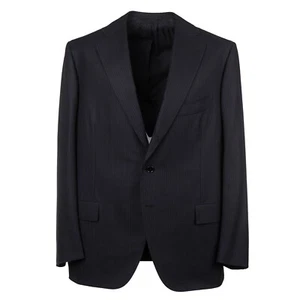 Cesare Attolini Slim-Fit Dark Charcoal Stripe Soft Brushed Wool Suit 46R (Eu 56) - Picture 1 of 12