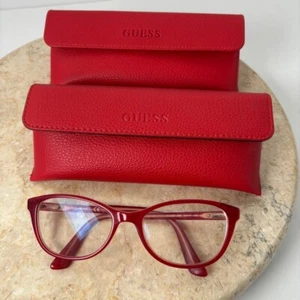 Guess Brille Rot Gold Cat Eye Vollrand GU2590 zwei Etuis gebraucht - Bild 1 von 13
