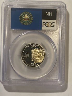 2000-S  NEW HAMPSHIRE SILVER QUARTER  PCGS PR70DCAM STATE FLAG LABEL  - Image 1 of 2