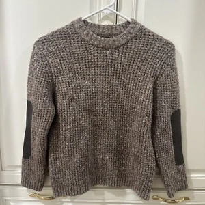 Zara Kids Boy Blended Sweater With Elbow Patches Brown Size 9 - Picture 1 of 8