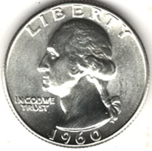 1960 WASHINGTON QUARTER IN BU CONDITION ~ PLEASE SEE THE SCAN stk q317 - Picture 1 of 4
