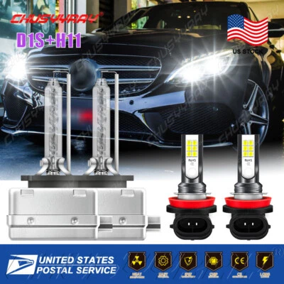 For 2007-2009 Mercedes Benz W221 S550 S-Class Xenon HID LED Headlights D1S+H11 - Image 1 of 4