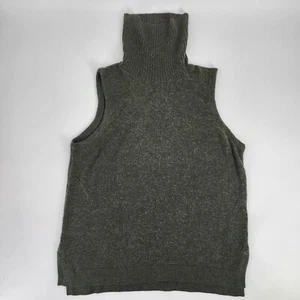 J Crew Turtleneck Sweater Tank Top Size XXL Wool Blend Heather Olive Sleeveless - Picture 1 of 8