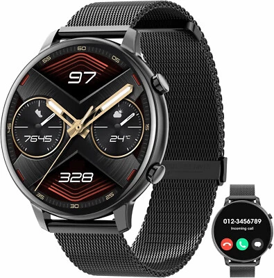 MARKENLOS Smartwatch Damen Herren mit Telefonfunktion Armbanduhr für iPhone Samsung Huawei