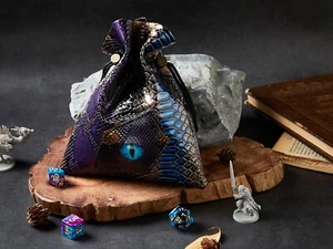 Dragon Eye Würfeltasche | Kupfer Blau Lila | Hochwertige Tasche | DnD Würfel Set - Bild 1 von 4