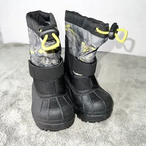 Columbia Powderbug Plus II sz 5 Toddler Baby Snow Boots Black Camo Waterproof - Picture 1 of 12