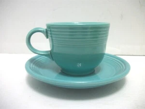 Vtg Homer Laughlin Fiesta Ware BLUE CUP & SAUCER Lead Free - Picture 1 of 8