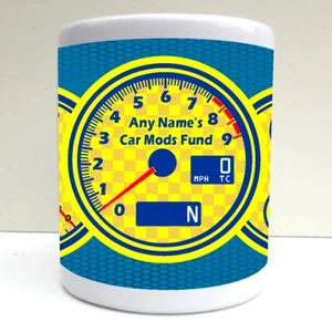 PERSONALISED CAR DIALS CAR MODIFICATION FUND PRINT CERAMIC MONEY BOX SAVING POT - Picture 1 of 4